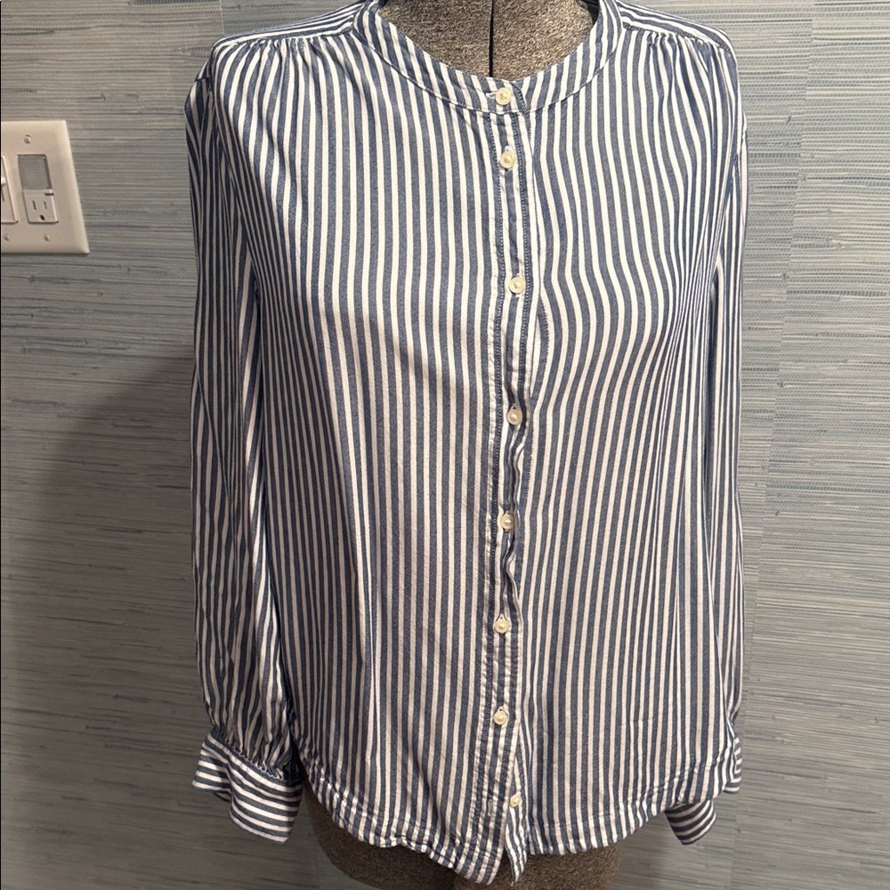 GAP Blue and White Striped Casual Shirt